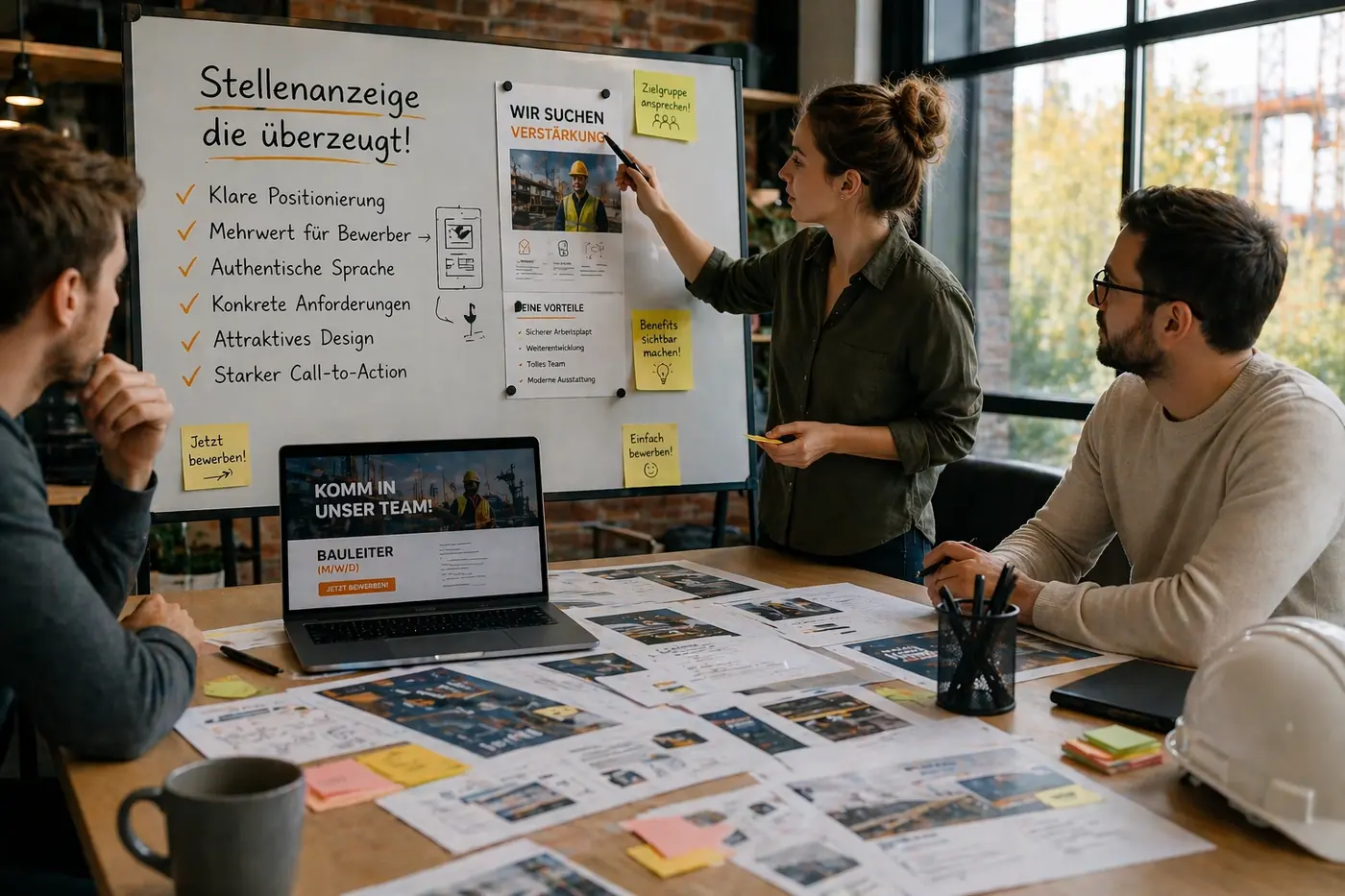 Titelbild: Stellenanzeige schreiben 2026: Der Handwerker-Guide für mehr Bewerbungen [+ Vorlage]